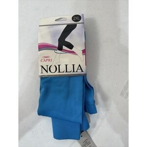 Nollia Womens‎ 2XL Capri Compression Leggings Light Blue
